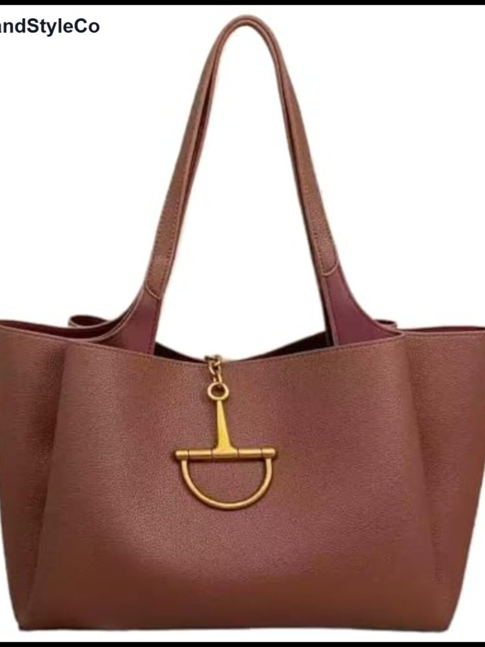 Elegant Vegan PU Leather Tote Bag Underarm Shoulder Purse Large Handbag